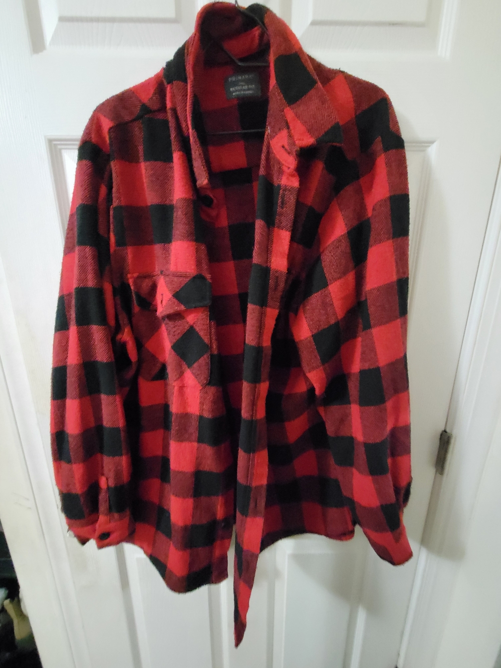 Primark Red & Black Buffalo Plaid Shirt Jacket